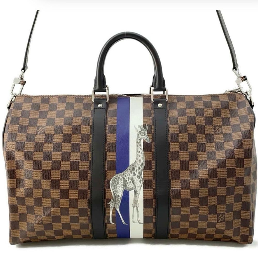 🔥SOLD🔥LOUIS VUITTON Keepall Bando 45 Chapman Brothers Damier Savane LE RECEIPT